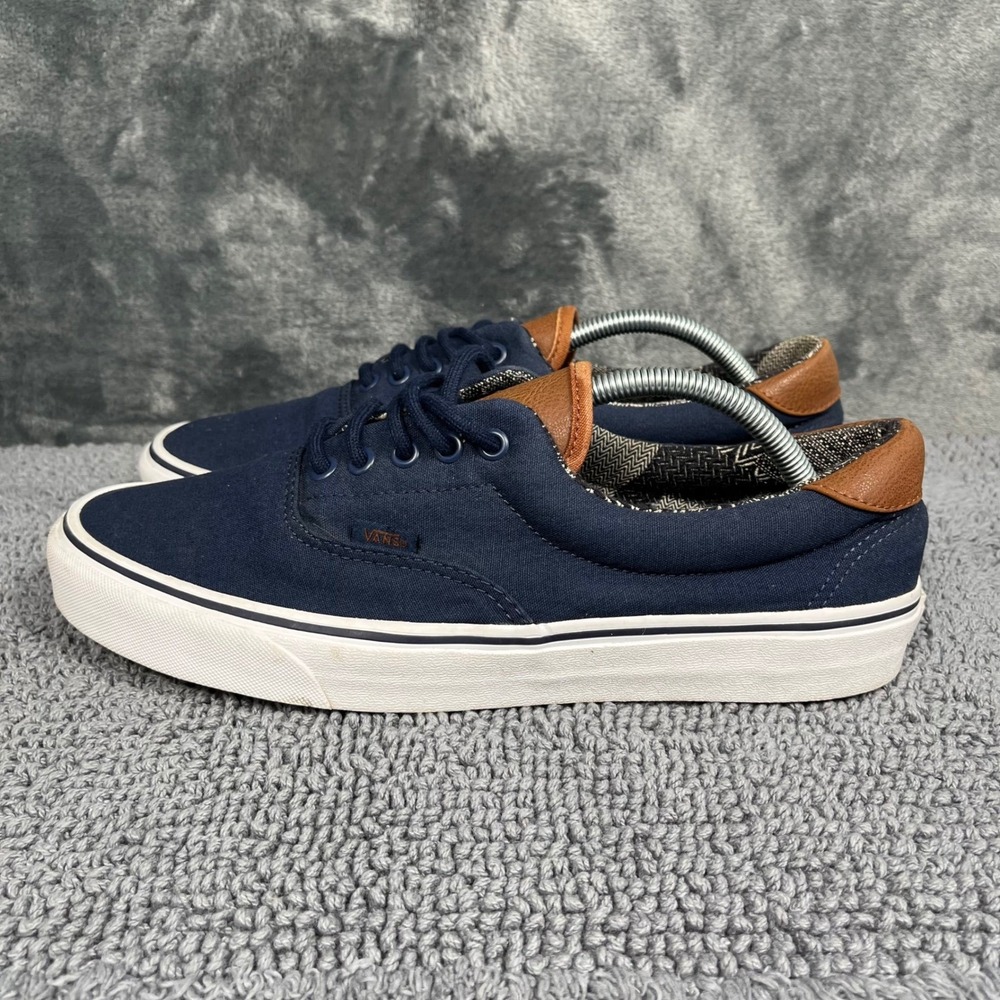 Vans Era 59 Navy Blue Canvas Leather C&L Sneakers Mens 11 Low Top Shoes 751505